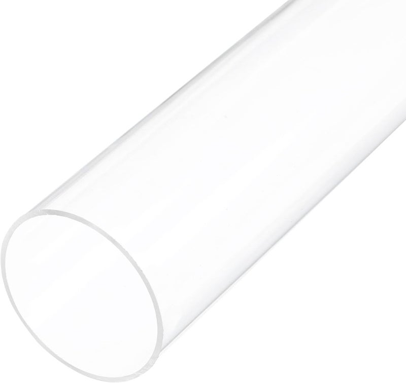 Rebower 14" Clear Plastic Rigid Pipe 47mm ID x 50mm OD (1 7/8" ID x 2" OD) Acrylic Round Polycarbonate Tubing, [for Plumbing, Hydraulics, Aquarium] - Image 1